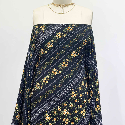 DP-1446-754-BLACK-YELLOW - PRINTED POLY MOROCCAN 100% POLY