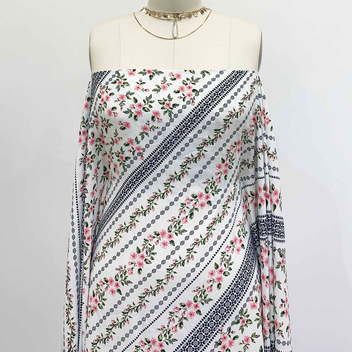 DP-1446-754-OFFWHITE-PINK - PRINTED POLY MOROCCAN 100% POLY