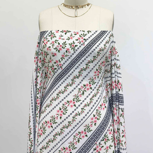 DP-1446-754-OFFWHITE-PINK - PRINTED POLY MOROCCAN 100% POLY