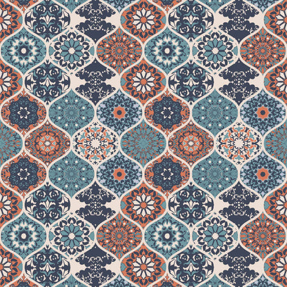 DP-145-703-NIAGARA-COPPER - PRINTED TWIST CREPE 92% POLY 8% SPANDEX