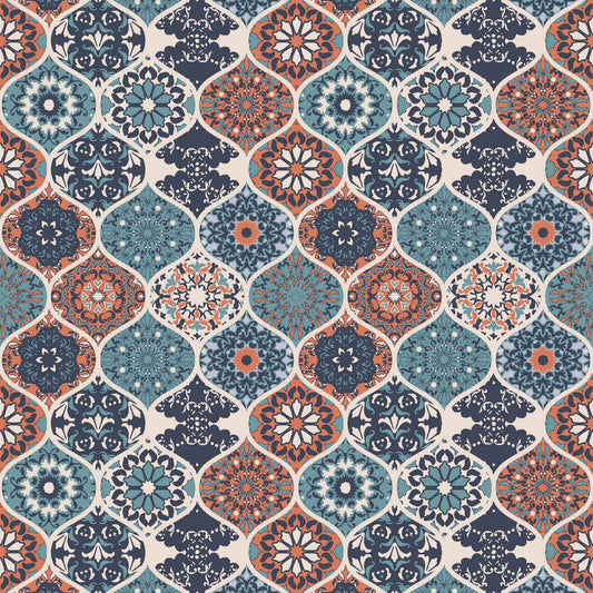 DP-145-703-NIAGARA-COPPER - PRINTED TWIST CREPE 92% POLY 8% SPANDEX