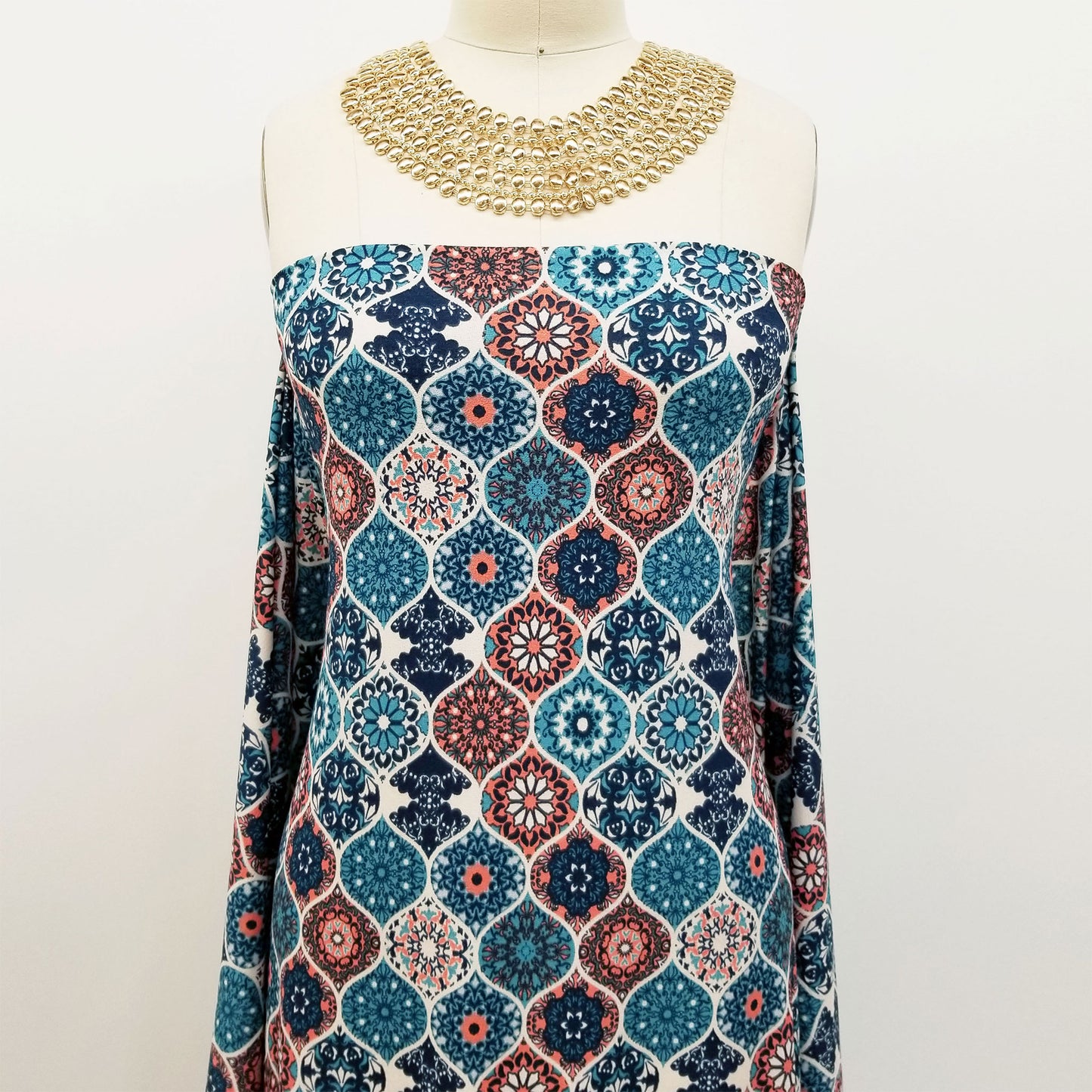 DP-145-703-NIAGARA-COPPER - PRINTED TWIST CREPE 92% POLY 8% SPANDEX