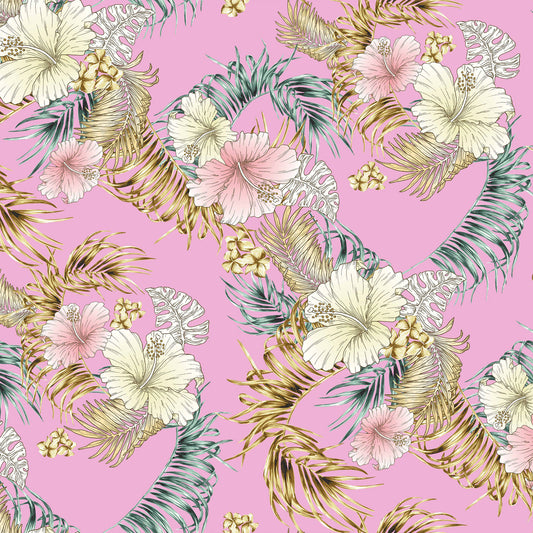 DP-1463-501-BABY-PINK-MELLOW-YELLOW - PRINTED 100% POLYESTER HI MULTI CHIFFON WASH