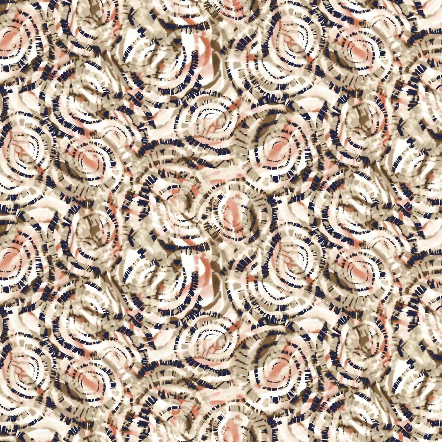 DP-1478-453-INK-BROWN-PEACH - PRINTED POLY POWER MESH 92%POLY 8%SPANDEX