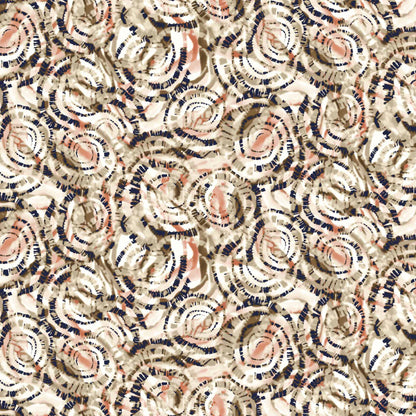 DP-1478-453-INK-BROWN-PEACH - PRINTED POLY POWER MESH 92%POLY 8%SPANDEX