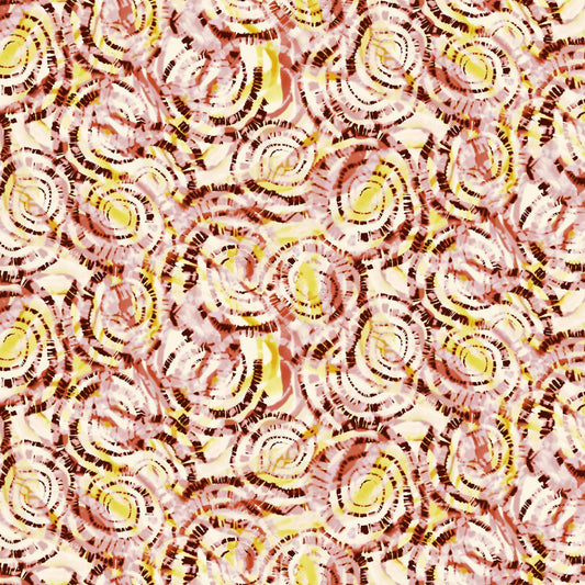 DP-1478-453-RED-OCHRE-HOT-CORAL-YELLOW - PRINTED TIE DYE POLY POWER MESH 92%POLY 8%SPANDEX