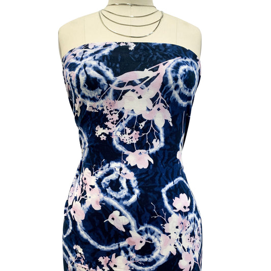DP-1479-HVY-RSJ-INDIGO-PINK - PRINTED TIE DYE RSJ 95% RAYON 5% SPANDEX JERSEY