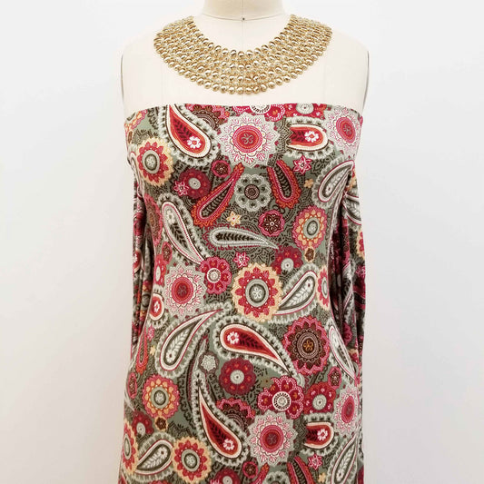 DP-148-668-ARMY-GREEN-WINE - PRINTED DTY 92% POLY 8% SPANDEX DTY DOUBLE SIDED BRUSH