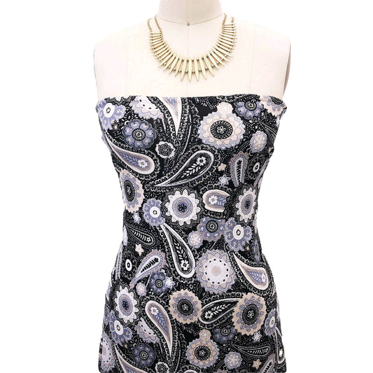 DP-148-668-BLACK-NEUTRAL - PRINTED DTY 92% POLY 8% SPANDEX DTY DOUBLE SIDED BRUSH