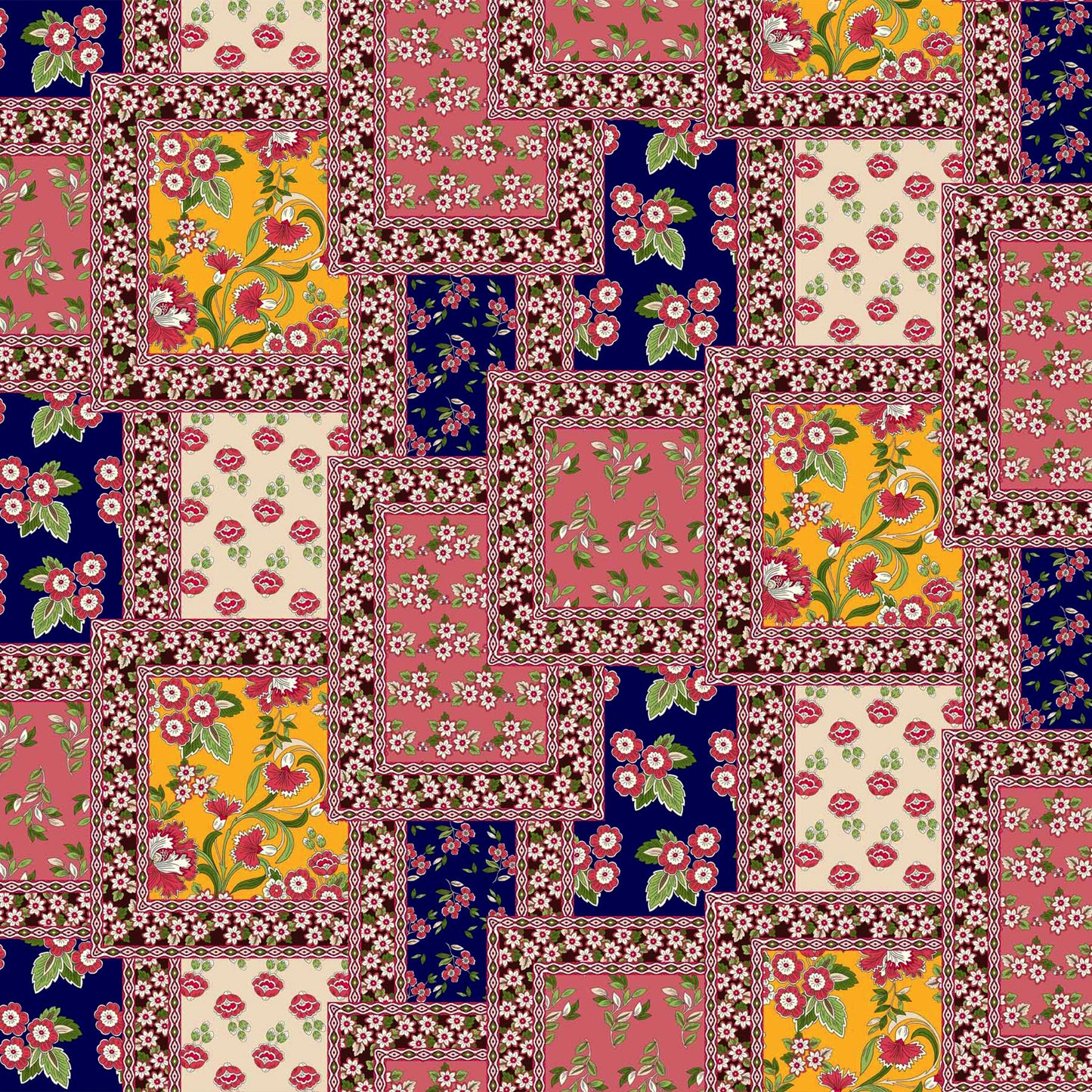 DP-1481-636-NAVY-GOLD-CORAL-PRINTED-CREPON-100%-RAYON-CREPON