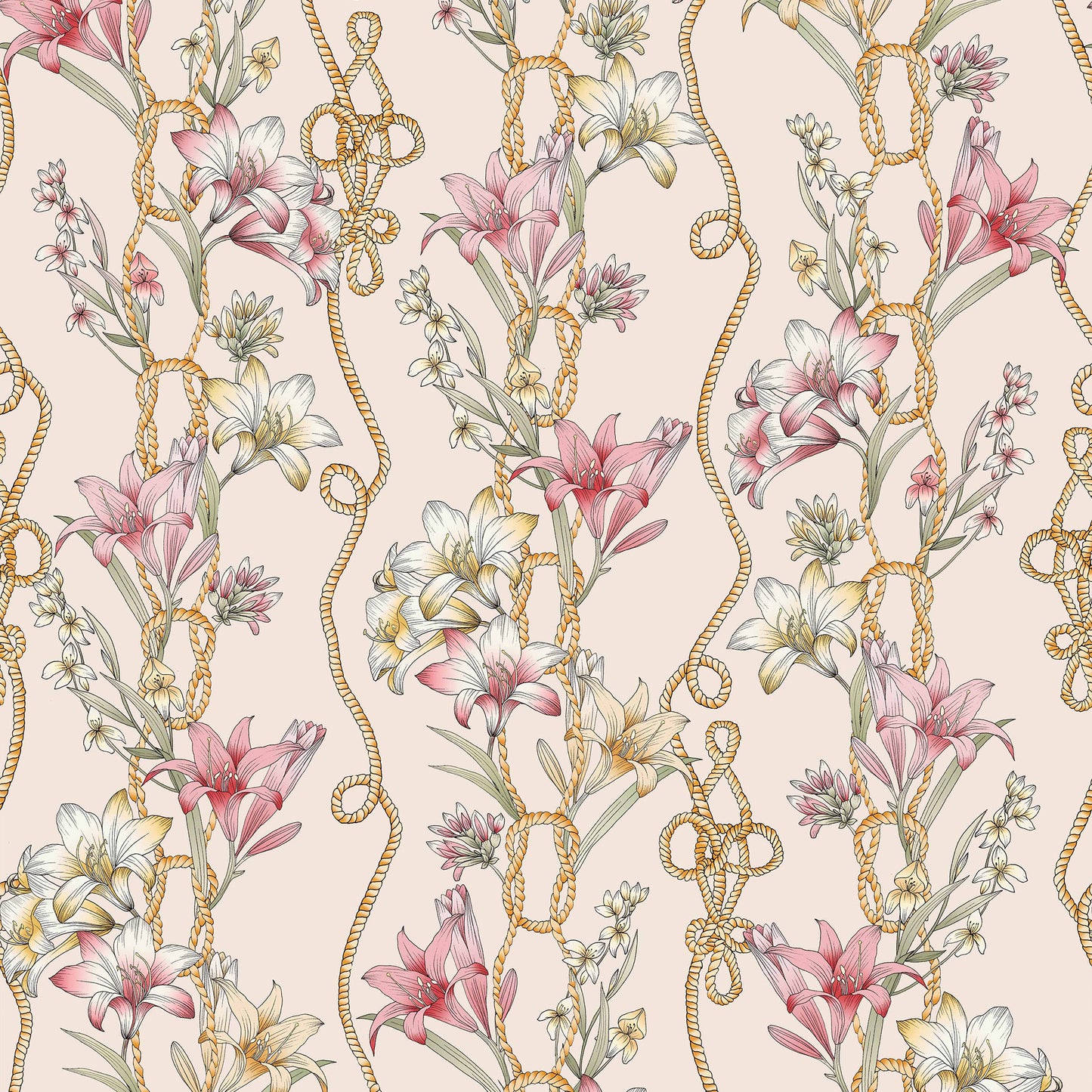 DP-1489-504-ECRU-CORAL - PRINTED WOOL DOBBY 100% POLYESTER