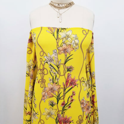 DP-1489-504-MIMOSA-CANTALOUPE - PRINTED WOOL DOBBY 100% POLYESTER