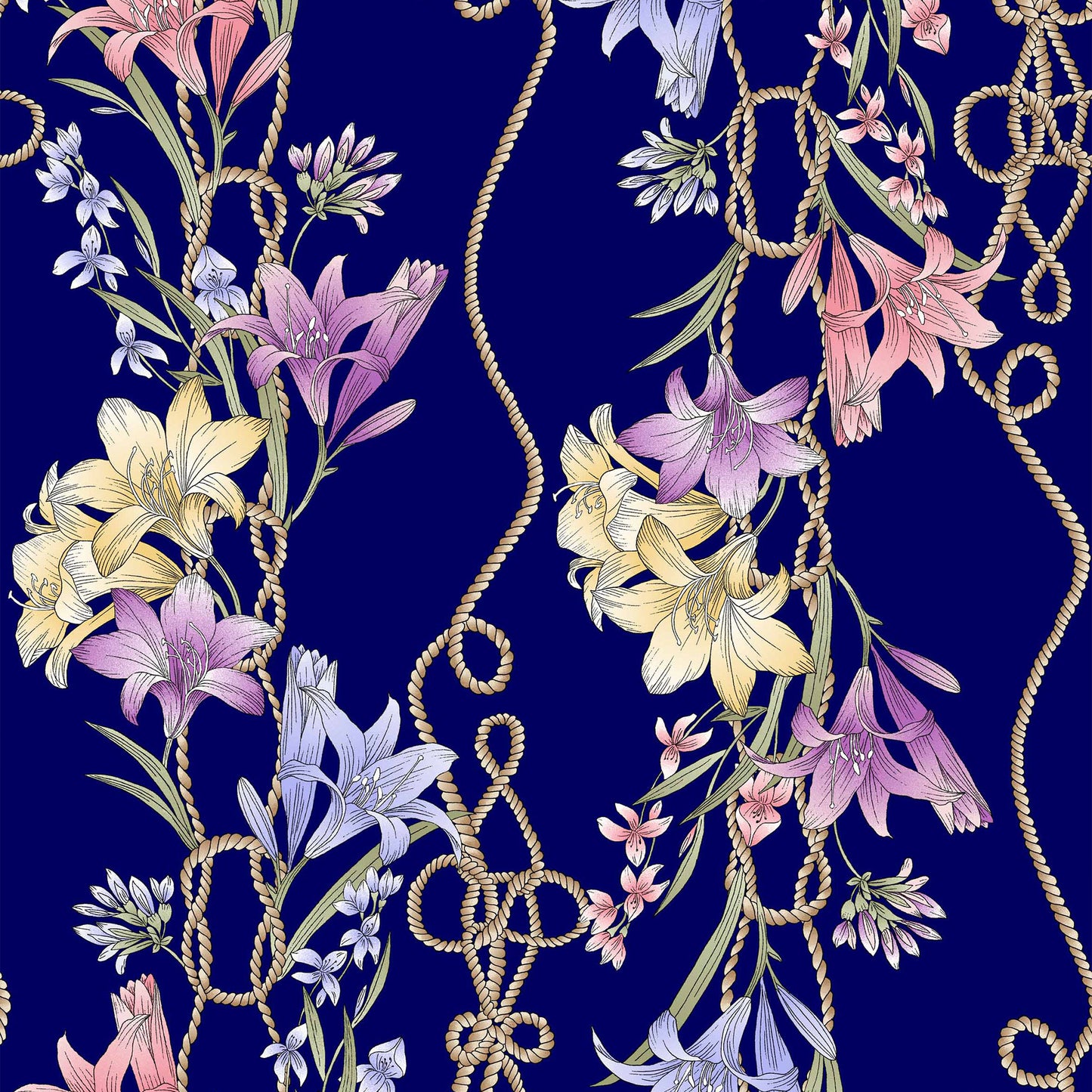 DP-1489-504-NAVY-ORCHID - PRINTED WOOL DOBBY 100% POLYESTER