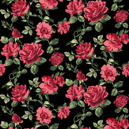 DP-1493-504-BLACK-RED - PRINTED WOOL DOBBY 100% POLYESTER