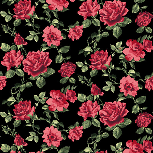 DP-1493-504-BLACK-RED - PRINTED WOOL DOBBY 100% POLYESTER