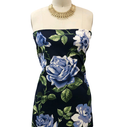 DP-1493-702-DK-NAVY-BLUE - PRINTED SCUBA CREPE 97% POLY 3% SPANDEX