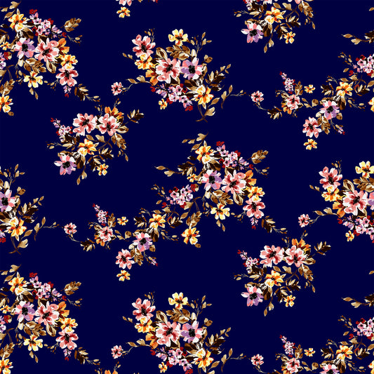 DP-1496-506-NAVY-CORAL-PRINTED FRENCH TERRY 63%POLY  33%RAYON  4% SPANDEX