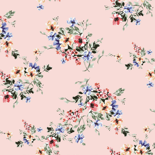 DP-1496-754-BLUSH-HOT-CORAL - PRINTED POLY MOROCCAN 100% POLY