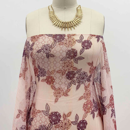 DP-1499-762-LUR-BLUSH-GOLD - PRINTED YORYU CHIFFON WITH LUREX 100% POLY