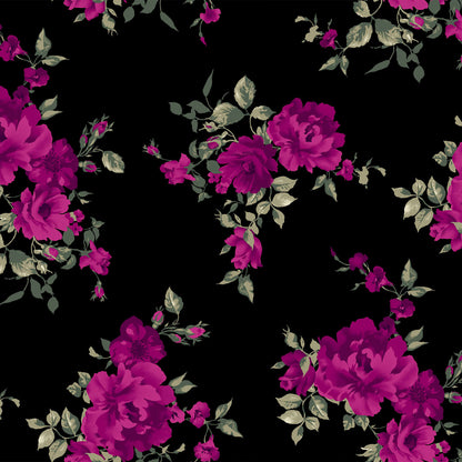 DP-1504-772-BLACK-MAGENTA - 95% POLY 5% SPANDEX VELVET BURNT-OUT RIB