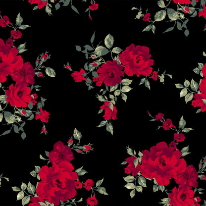 DP-1504-772-BLACK-RED - 95% POLY 5% SPANDEX VELVET BURNT-OUT RIB