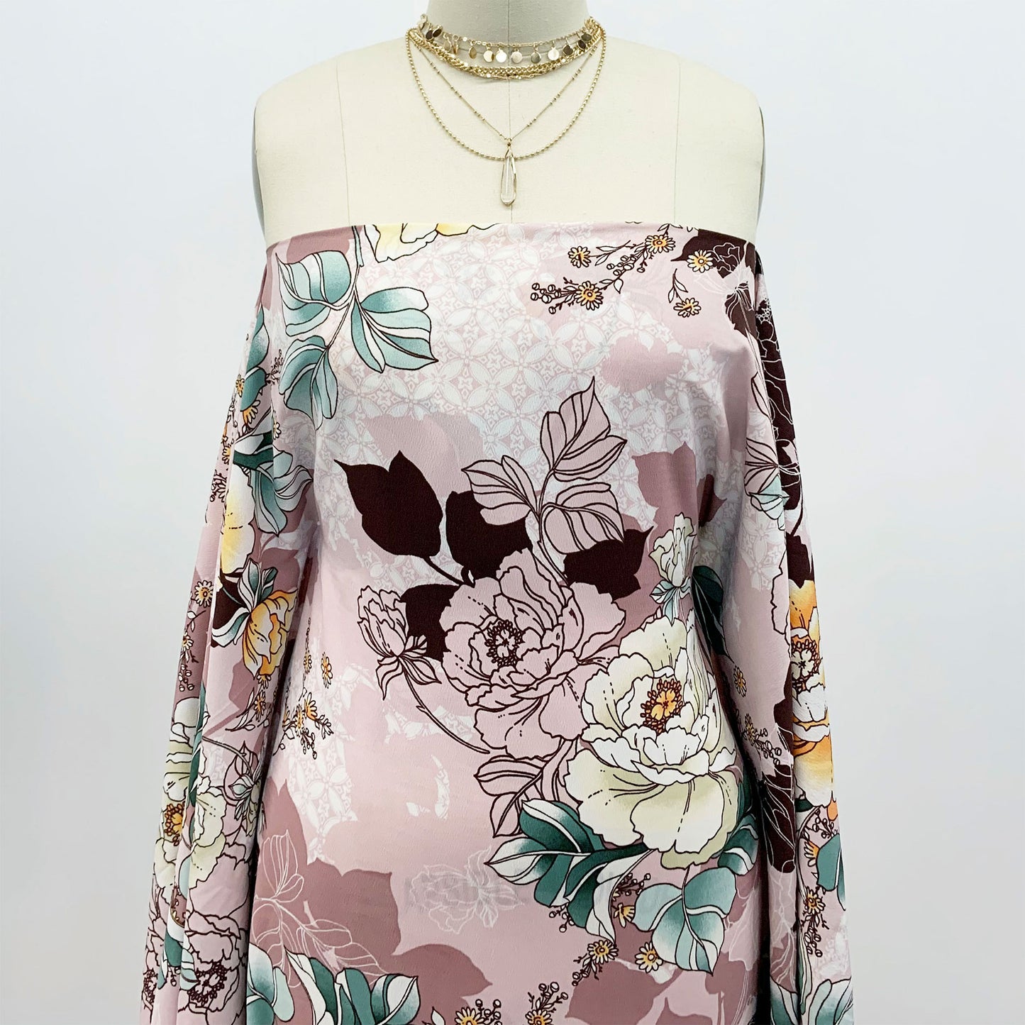 DP-1543-754-BLUSH-PAPAYA - PRINTED POLY MOROCCAN 100% POLY