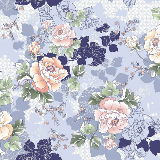 DP-1543-754-SKY-BLUE-APRICOT - PRINTED POLY MOROCCAN 100% POLY