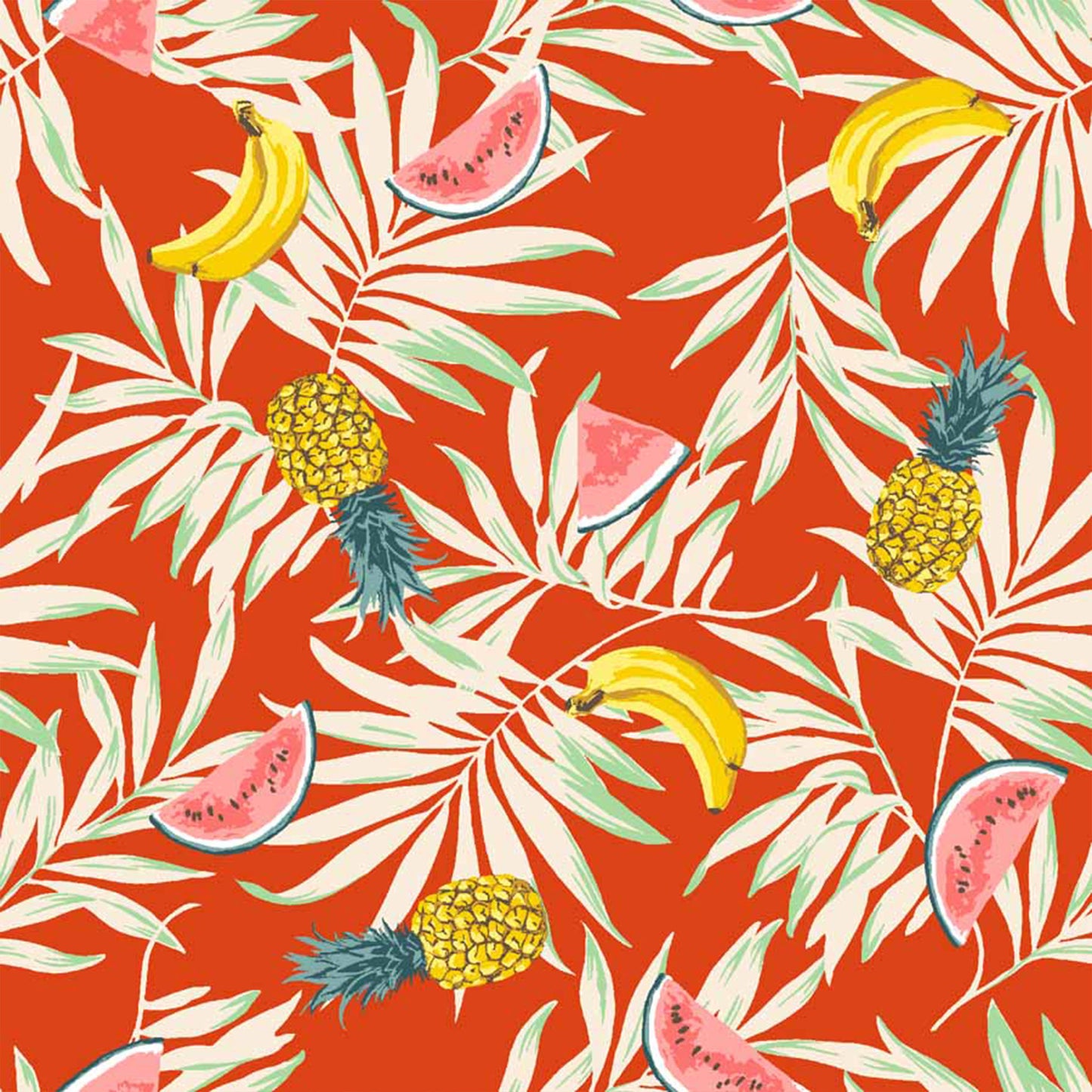 DP-1576-586-SPICE-ORANGE-BANANA - PRINTED CREPE CHIFFON 97% POLY 3% SPANDEX