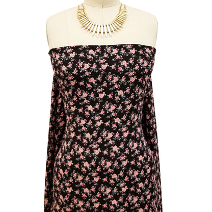 DP-1655-504-BLACK-PINK - PRINTED WOOL DOBBY 100% POLYESTER