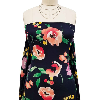 DP-167-504-NAVY-PEACH - PRINTED WOOL DOBBY 100% POLYESTER