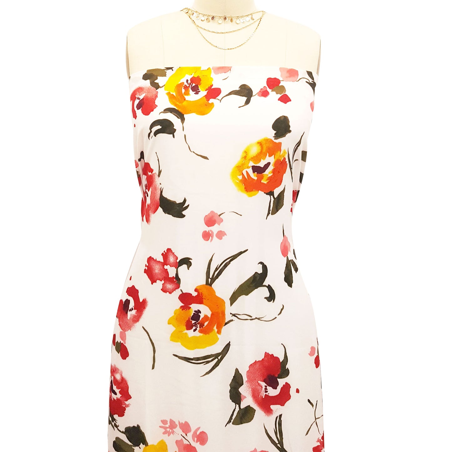 DP-167-504-OFFWHITE-RED - PRINTED WOOL DOBBY 100% POLYESTER