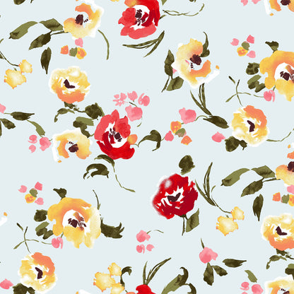 DP-167-504-PALE-BLUE-YELLOW - PRINTED WOOL DOBBY 100% POLYESTER