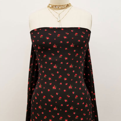 DP-1698-586-BLACK-RED - PRINTED CREPE CHIFFON 97% POLY 3% SPANDEX