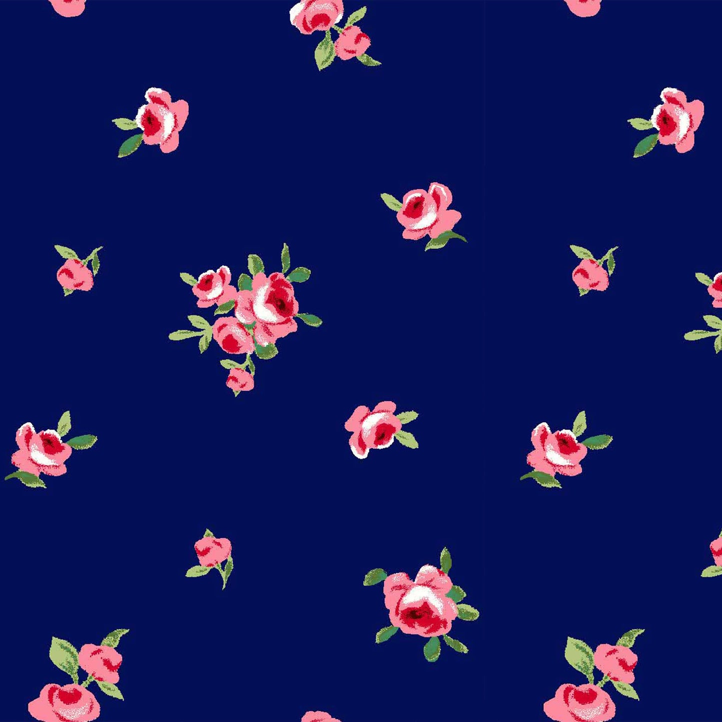 DP-1698-586-NAVY-ROSE - PRINTED CREPE CHIFFON 97% POLY 3% SPANDEX