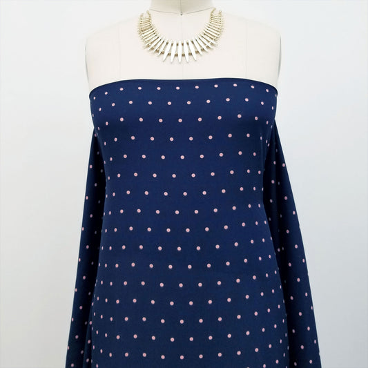 DP-185-504-004-NAVY-CORAL - PRINTED WOOL DOBBY 100% POLYESTER