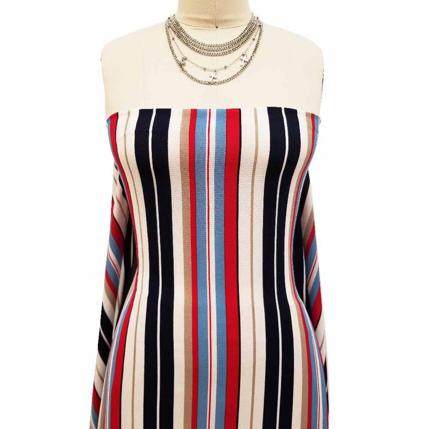 DP-188-586-NAVY-RED - PRINTED CREPE CHIFFON 97% POLY 3% SPANDEX