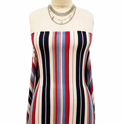 DP-188-586-NAVY-RED - PRINTED CREPE CHIFFON 97% POLY 3% SPANDEX