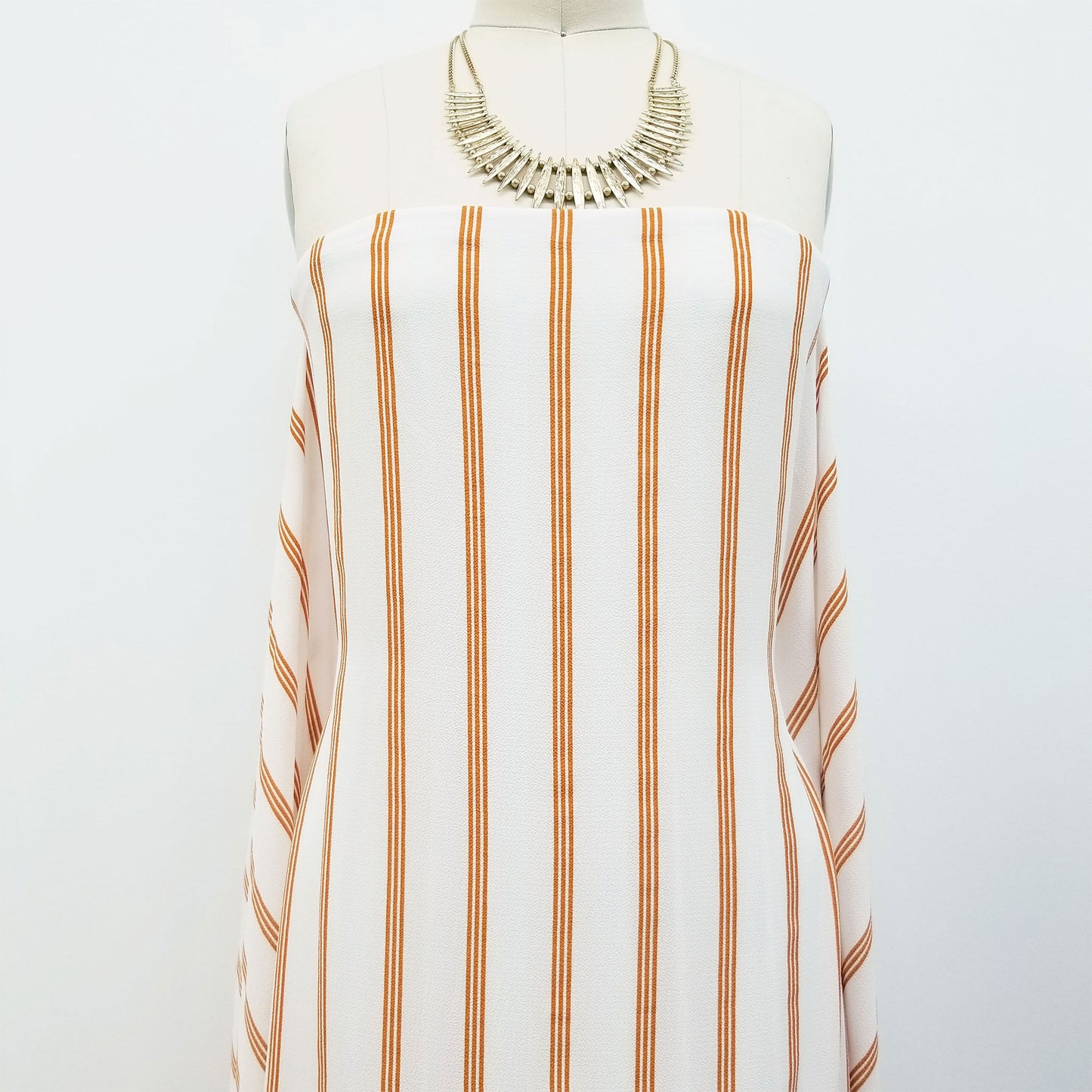 DP-190-586-OFFWHITE-MUSTARD - PRINTED CREPE CHIFFON 97% POLY 3% SPANDEX