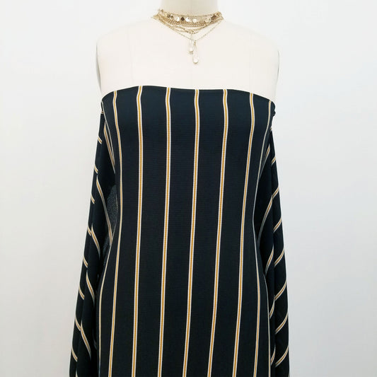 DP-191-586-BLACK-MUSTARD - PRINTED CREPE CHIFFON 97% POLY 3% SPANDEX