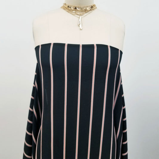 DP-191-586-BLACK-PEACH - PRINTED CREPE CHIFFON 97% POLY 3% SPANDEX