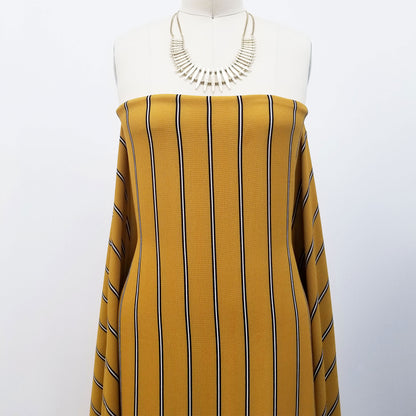 DP-191-586-MUSTARD-BLACK - PRINTED CREPE CHIFFON 97% POLY 3% SPANDEX