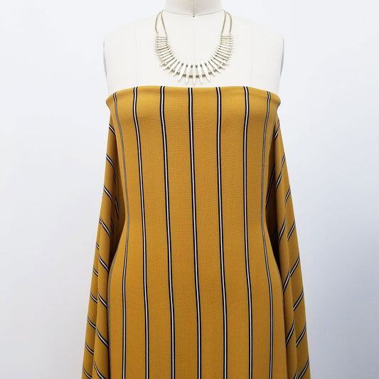 DP-191-586-MUSTARD-BLACK - PRINTED CREPE CHIFFON 97% POLY 3% SPANDEX
