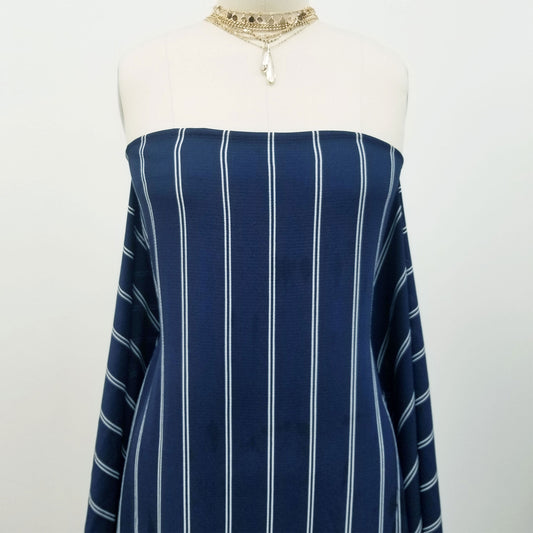 DP-191-586-NAVY-OFF-WHITE - PRINTED CREPE CHIFFON 97% POLY 3% SPANDEX