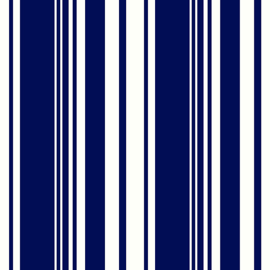 DP-247-586-NAVY-OFFWHITE - PRINTED CREPE CHIFFON 97% POLY 3% SPANDEX