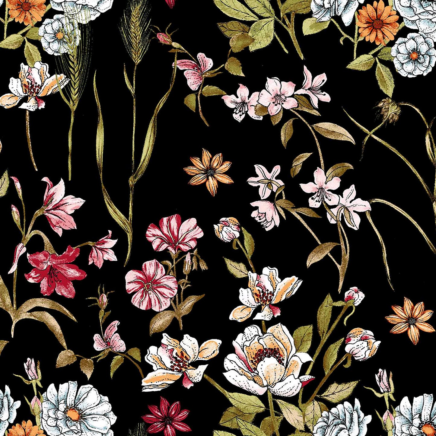 DP-29-502-BLACK-RED - PRINTED 100% POLY CHELSEA CHIFFON