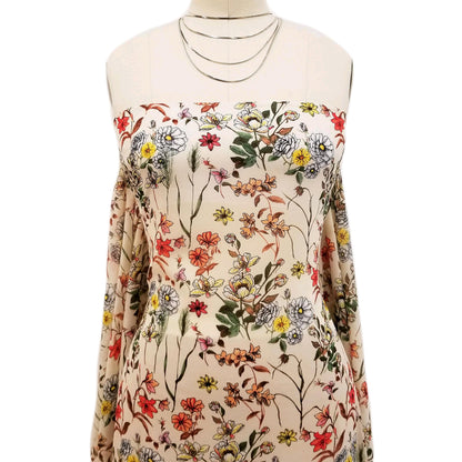 DP-29-502-ECRU-PEACH - PRINTED 100% POLY CHELSEA CHIFFON