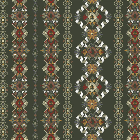 DP-33-596-ARMY-GREEN-RUST-PRINTED FRENCH TERRY LOOP 65% RAYON 35% POLY SLUB FLEECE