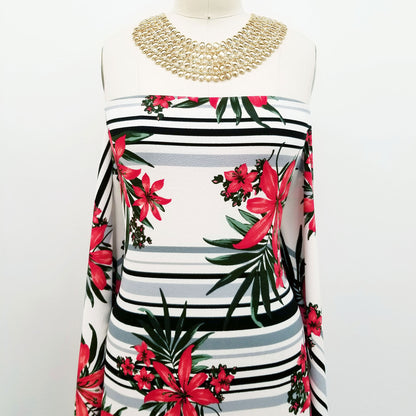 DP-334-481-BLACK-RED - PRINTED LIVERPOOL 94% POLY 6% SPANDEX