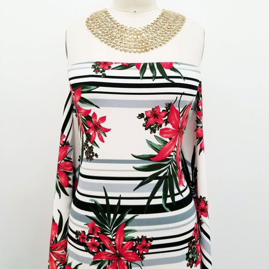 DP-334-481-BLACK-RED - PRINTED LIVERPOOL 94% POLY 6% SPANDEX