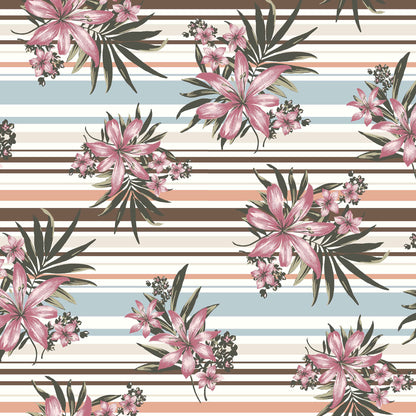 DP-334-481-BROWN-DUSTY-CORAL - PRINTED LIVERPOOL 94% POLY 6% SPANDEX